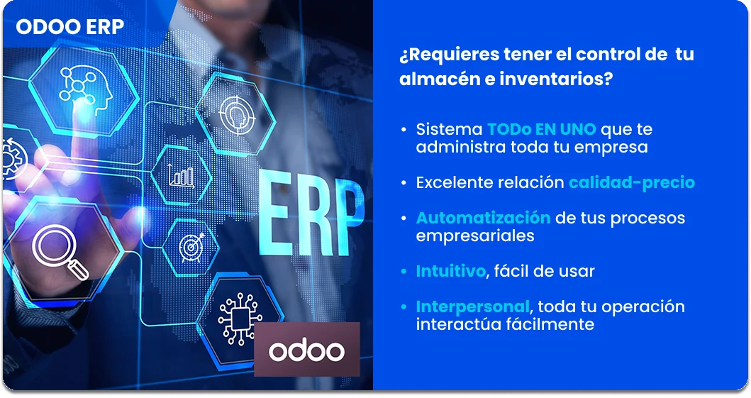 Odoo ERP: sistema todo en uno que administra toda tu empresa, excelente relación calidad-precio, automatización de procesos, intuitivo y fácil de usar